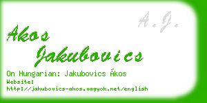 akos jakubovics business card