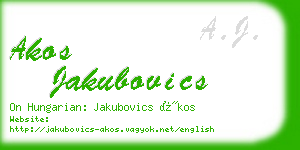 akos jakubovics business card